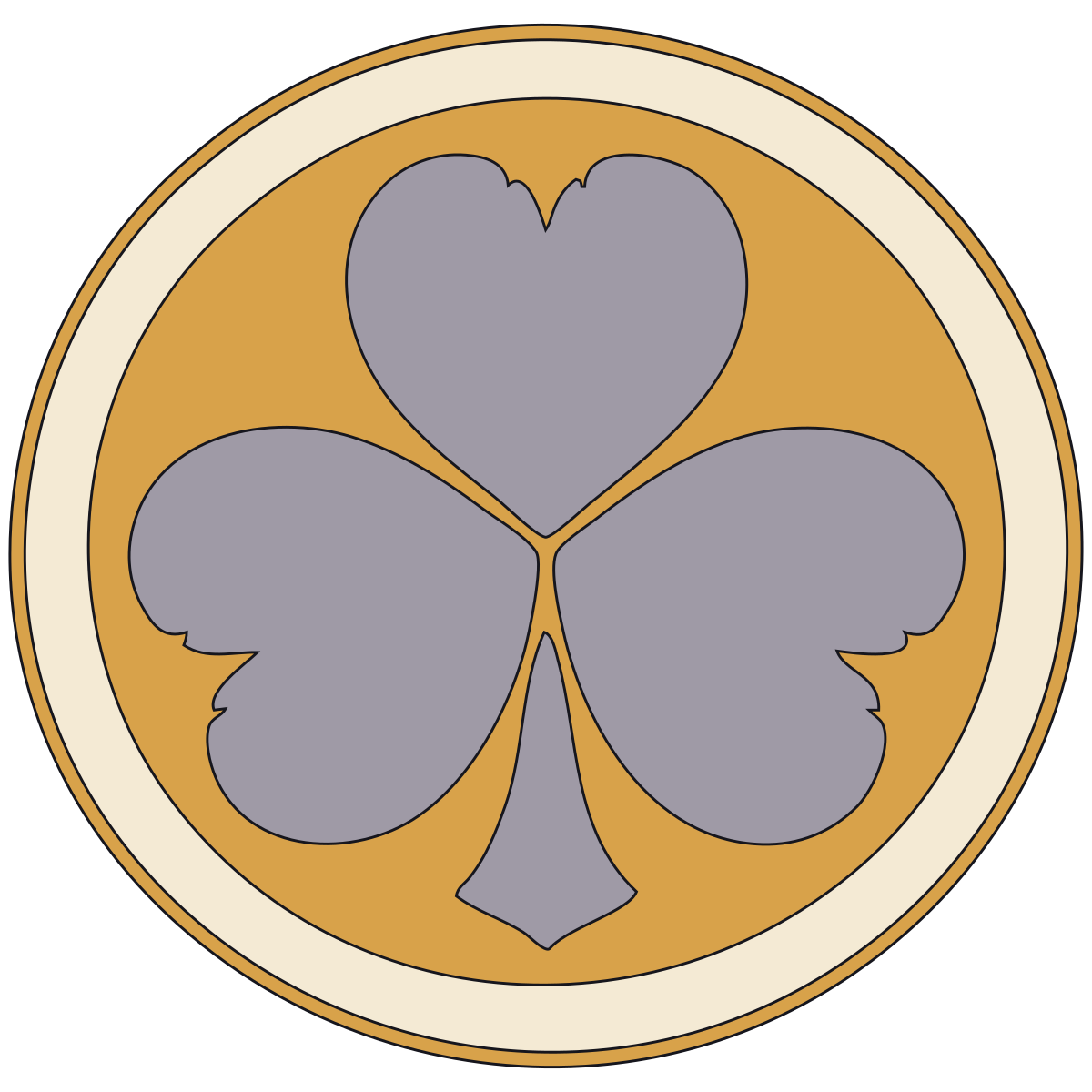 Woodsorrel Trefoil Crest (Katabami-mon) — Documented Kamon Motif, Muromachi–Edo V3 preview